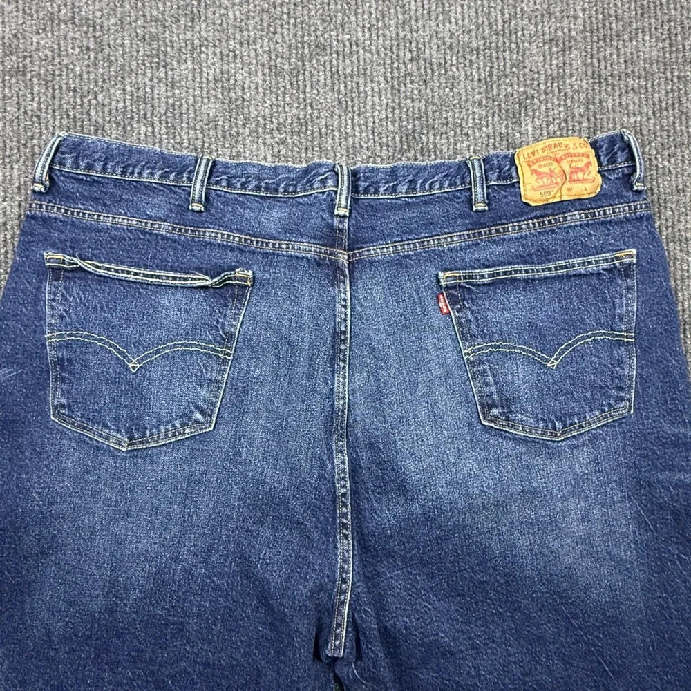 Levis 569 Loose Straight Denim Shorts Mens Size W46 Dark Wash Blue 31569-0017